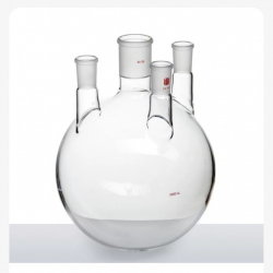 小角度四口圆底球瓶,中间磨口:45/50,侧口和前口:24/40,5000ml