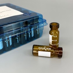 2mL 棕色钳口样品瓶/优级料/带刻度书写标签，11.6* 32mm，100个/盒