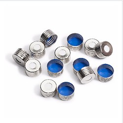 Agilent 钢质瓶盖,隔垫,螺口,顶空,磁性瓶盖,PTFE/硅橡胶隔垫（顶部白色,底部蓝色）