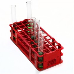 Bel-Art No-Wire Test Tube Rack; For 16-20mm Tubes, 40 Places, Red