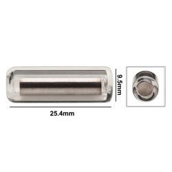 Bel-Art Pyrex 磁力搅拌棒； 玻璃封装，25.4 x 9.5mm