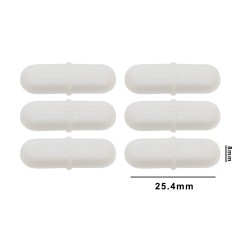 Bel-Art Spinpak Teflon Octagon 磁力搅拌棒； 25.4 x 8 毫米，白色（6 个一包）