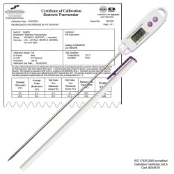 Bel-Art，H-B DURAC 校准电子不锈钢阀杆温度计，-50 / 300C (-58 / 572F)，197 毫米（7.75 英寸）探头