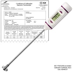 Bel-Art，H-B DURAC 校准电子不锈钢杆温度计，-50 / 200C (-58 / 392F)，120 毫米（4.7 英寸）平面探头