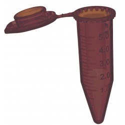 5.0 mL SuperClear® Centrifuge Tubes with Attached Caps, Amber, in Resealable Bags