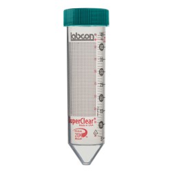 50 mL SuperClear® Centrifuge Tubes with Plug Style Caps, 25 per Rack