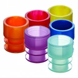 Plug Style Caps for 12x75 mm Culture Tubes, Yellow Color, in Bags