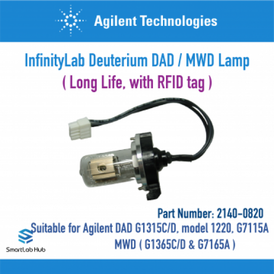 Agilent InfinityLab长寿命氘灯,带RFID标签,用于DAD/MWD