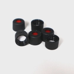 INNOTEG（英诺德）螺纹口 预装黑色开孔盖;预切口白色PTFE/红色硅胶垫(预组装) /8mm，φ8mm，100个/包