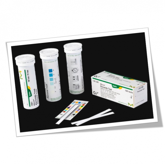 过氧化物测试, Peroxide chemical test strips, colorimetric, 0.5-25 mg/L (H2O2), for use with MQuant® StripScan App, MQuant®