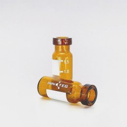 钳口 2mL 棕色钳口样品瓶/优级料/带刻度书写标签，11.6* 32mm，100个/盒