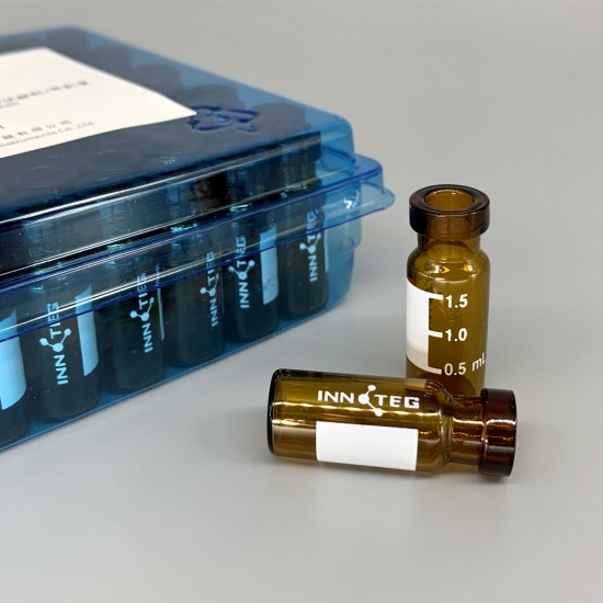 钳口 2mL 棕色钳口样品瓶/优级料/带刻度书写标签，11.6* 32mm，100个/盒