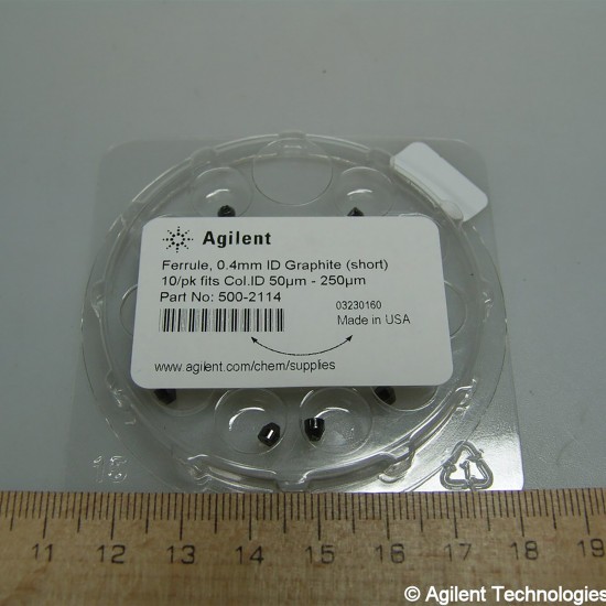 Agilent 密封垫圈,0.4mm内径,石墨,适用于0.05至0.25mm色谱柱,10/包