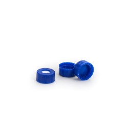 Agilent 塑料瓶盖,瓶盖,螺口,蓝色,预开口PTFE/硅橡胶,100/包