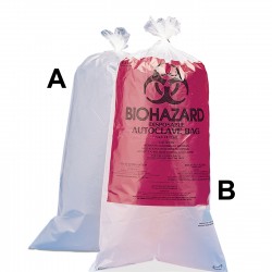 Bel-Art 无警告标识的透明生物危害处理袋；1.5密耳厚度，1-3加仑容量，聚丙烯材质（100个/包）