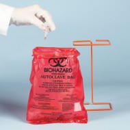 Bel-Art 台式生物危害袋，0.018mm厚度，0.43加仑容量，红色聚乙烯材质（100个/包）
