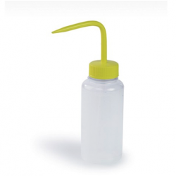 Bel-Art广口250毫升(8盎司)聚乙烯洗瓶;黄色聚丙烯帽,38毫米口径(6包)