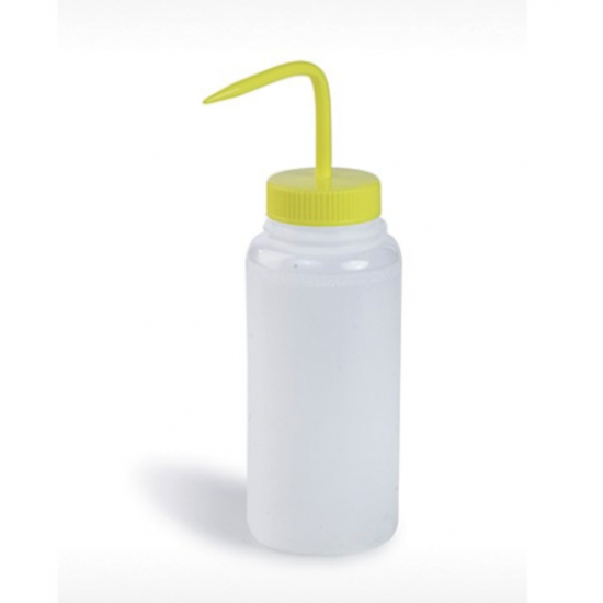 Bel-Art广口500毫升(16盎司)聚乙烯洗瓶;黄色聚丙烯帽,53毫米口径(6包)