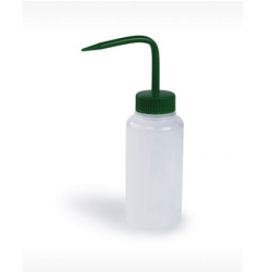 Bel-Art广口250毫升(8盎司)聚乙烯洗瓶;绿色聚丙烯帽,38毫米口径(6包)