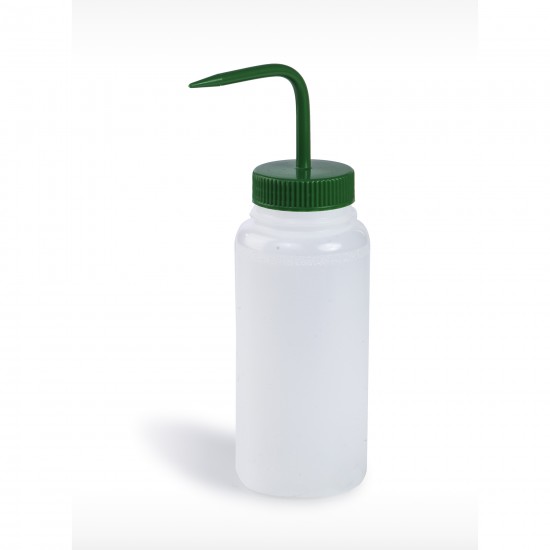 Bel-Art 宽口500mL（16oz）聚乙烯洗瓶; 53毫米绿色聚丙烯瓶盖（6个/包）