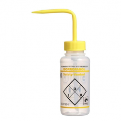 Bel-Art 安全排气/贴标 2 色异丙醇广口清洗瓶； 250 毫升（8 盎司），聚乙烯带黄色聚丙烯帽（3 件装）