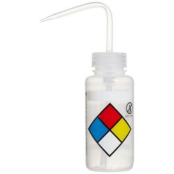 Bel-Art 知情权安全排气/贴标 4 色 LYOB 广口洗瓶； 250 毫升（8 盎司），聚乙烯带天然聚丙烯瓶盖（4 件装）