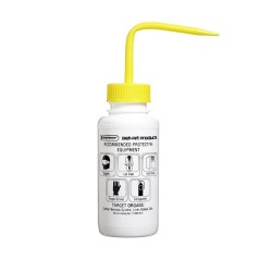 Bel-Art 知情权安全排气/贴标 4 色次氯酸钠（漂白剂）广口清洗瓶； 250 毫升（8 盎司），聚乙烯带黄色聚丙烯帽（4 件装）
