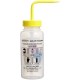 Bel-Art 知情权安全排气/贴标 4 色异丙醇广口清洗瓶； 500 毫升（16 盎司），聚乙烯带黄色聚丙烯帽（4 件装）