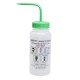 Bel-Art 带安全控制排放和四色安全标签的甲醇广口洗瓶；500mL（16oz），聚乙烯，带有绿色聚丙烯帽盖（4个/包）