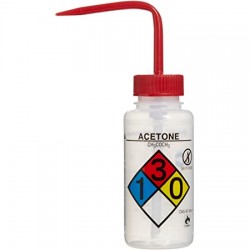 Bel-Art 知情权安全排气/贴标 4 色丙酮广口洗瓶； 1000 毫升（32 盎司），聚乙烯带红色聚丙烯帽（2 件装）