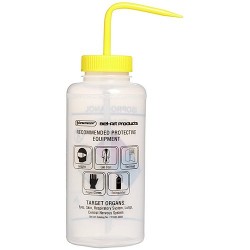 Bel-Art 知情权安全排气/贴标 4 色异丙醇广口清洗瓶； 1000 毫升（32 盎司），聚乙烯带黄色聚丙烯帽（2 件装）
