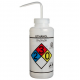 Bel-Art 知情权安全排气/贴标 4 色乙醇广口洗瓶； 1000 毫升（32 盎司），聚乙烯带天然聚丙烯瓶盖（2 件装）