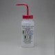Bel-Art 带安全控制排放和GHS标签的丙酮洗瓶；500mL（16oz），聚乙烯，带有红色聚丙烯帽盖（4个/包）