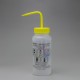 Bel-Art 带安全控制排放和GHS标签的二氯甲烷洗瓶；500mL（16oz），聚乙烯，带有黄色聚丙烯帽盖（4个/包）