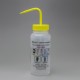 Bel-Art 带安全控制排放和GHS标签的异丙醇洗瓶；500mL（16oz），聚乙烯，带有黄色聚丙烯帽盖（4个/包）