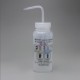 Bel-Art GHS贴带安全控制排放乙醇洗瓶；500ml（16oz），聚乙烯w/天然聚丙烯盖（4件装）