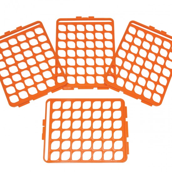 Bel-Art SWITCH-GRID网格试管架网；用于10-13mm试管，橙色（每包4个）