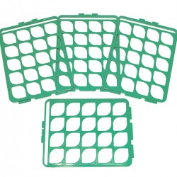 Bel-Art SWITCH-GRID网格试管架网；用于16-20mm试管，绿色（一包4个）