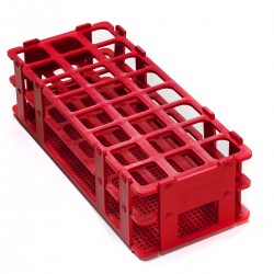 Bel-Art No-Wire Test Tube Rack; For 20-25mm Tubes, 24 Places, Red