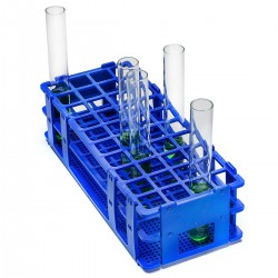 Bel-Art No-Wire Test Tube Rack; For 16-20mm Tubes, 40 Places, Blue