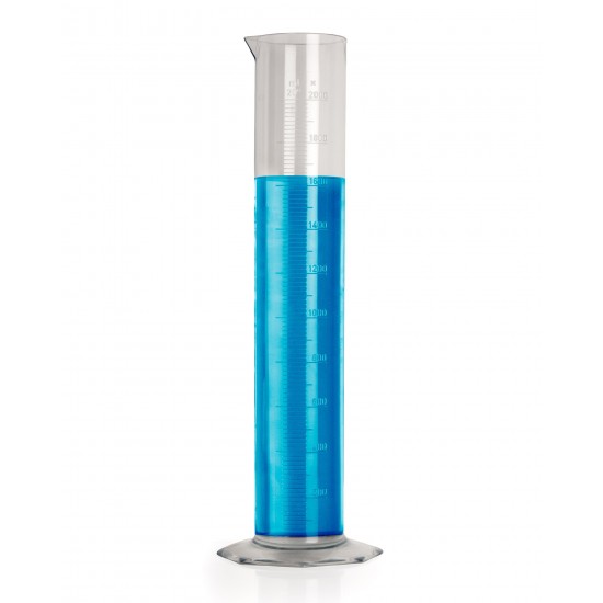 Bel-Art 2000ml Clear TPX Graduated Cylinder; 20.0ml 刻度