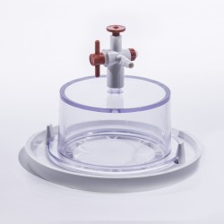 Bel-Art 透明聚碳酸酯迷你真空干燥器，白色聚丙烯底； 0.02 立方。 英尺