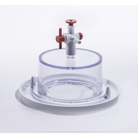Bel-Art 透明聚碳酸酯迷你真空干燥器，白色聚丙烯底； 0.02 立方。 英尺