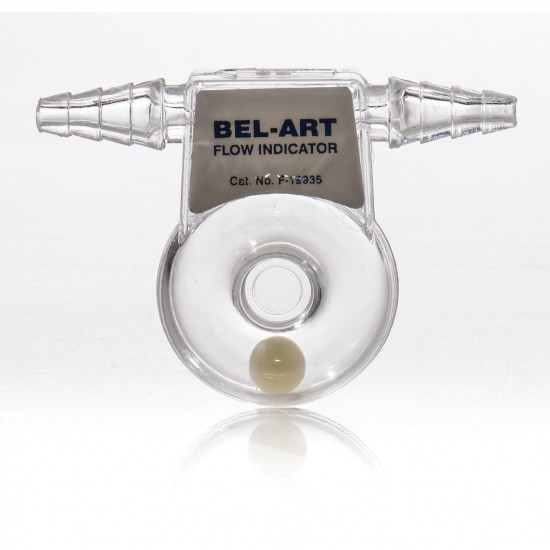 Bel-Art透明聚碳酸酯流量指示器；3 x 2¼英寸，用于¼至⅜英寸内径管道