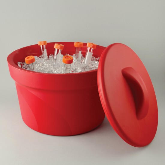 Bel-Art Magic Touch 2高性能红色冰桶;2.5升，带盖子