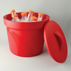Bel-Art Magic Touch 2高性能红色冰桶;4.0升，带盖子