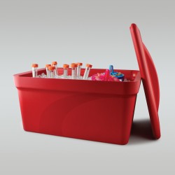 Bel-Art Magic Touch 2高性能红色冰盆;9.0升,大号，带盖子