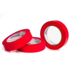 Bel-Art红色标签书写胶带; 40码长,1 英寸宽, 3 英寸中心圈 (3个/包)