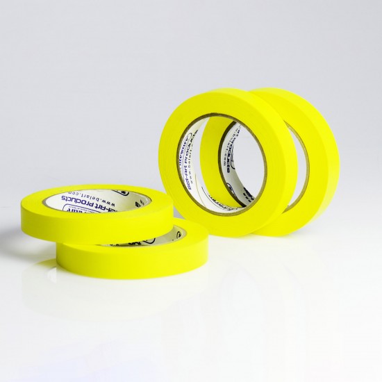 Bel-Art黄色标签书写胶带; 40码长, ³/₄ 英寸宽, 3 英寸中心圈 (4个/包)
