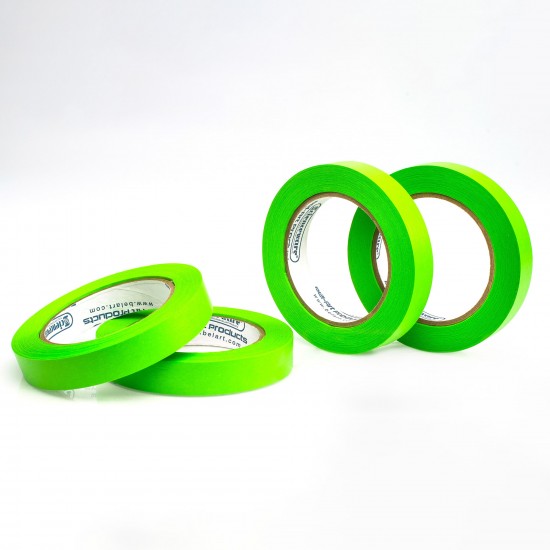 Bel-Art绿色标签书写胶带; 40码长, ³/₄ 英寸宽, 3 英寸中心圈 (4个/包)